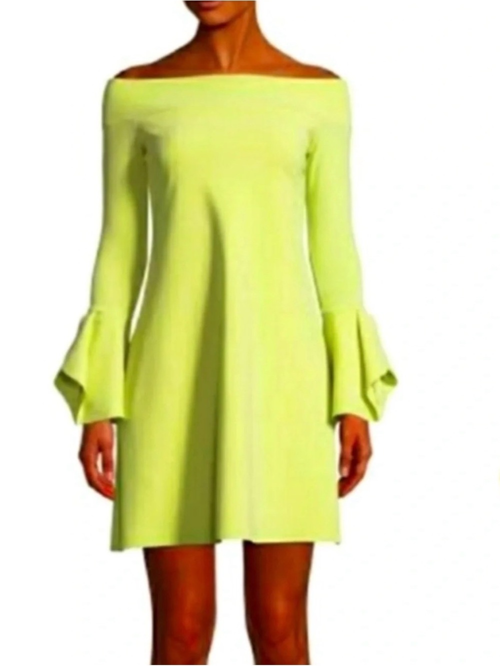 Chiara Boni Berit Off The Shoulder Cocktail Dress Green Size 16